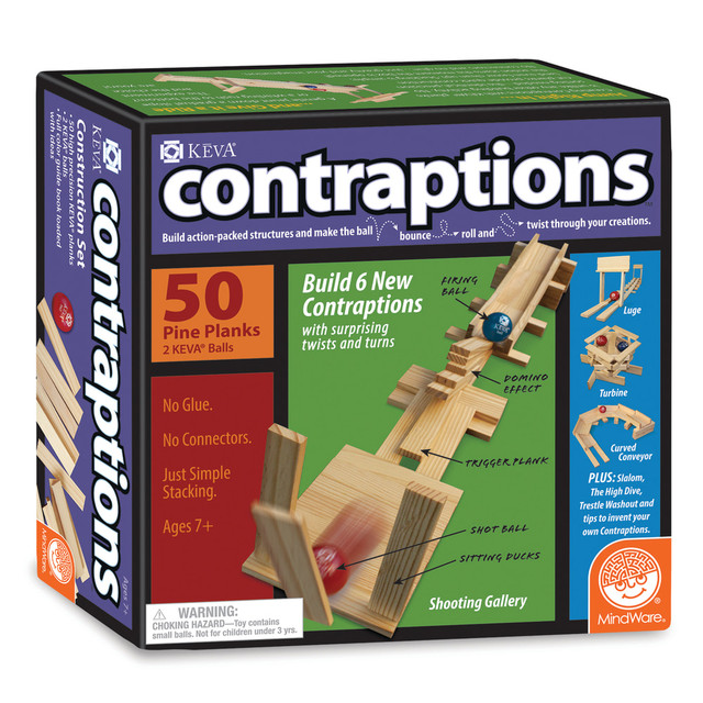MINDWARE HOLDINGS INC. MWA48001 MindWare KEVA Contraptions 50-Plank Set, Multicolor, Grade 1 - 8 MINDWARE HOLDINGS INC. MWA48001 MindWare KEVA Contraptions 50-Plank Set, Multicolor, Grade 1 - 8