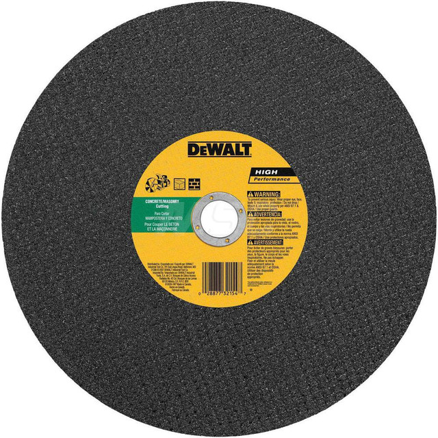 DeWALT DW8025 Cut-Off Wheel: 14" Dia, 1/8" Thick, Silicon Carbide