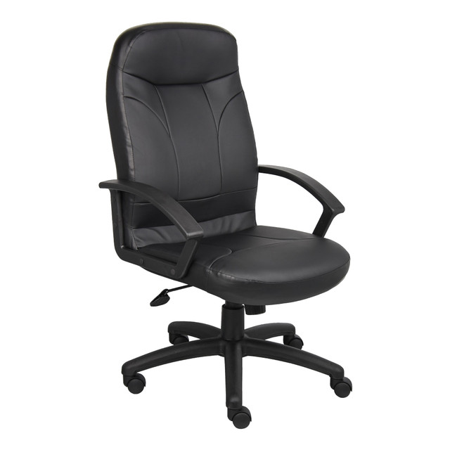 NORSTAR OFFICE PRODUCTS INC. B8401 Boss Office Products High-Back Ergonomic Leather Managers Chair, Black NORSTAR OFFICE PRODUCTS INC. B8401 Boss Office Products High-Back Ergonomic Leather Managers Chair, Black