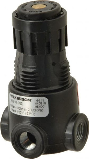Wilkerson R03-01-000 Compressed Air Regulator: 1/8" NPT, 300 Max psi, Miniature
