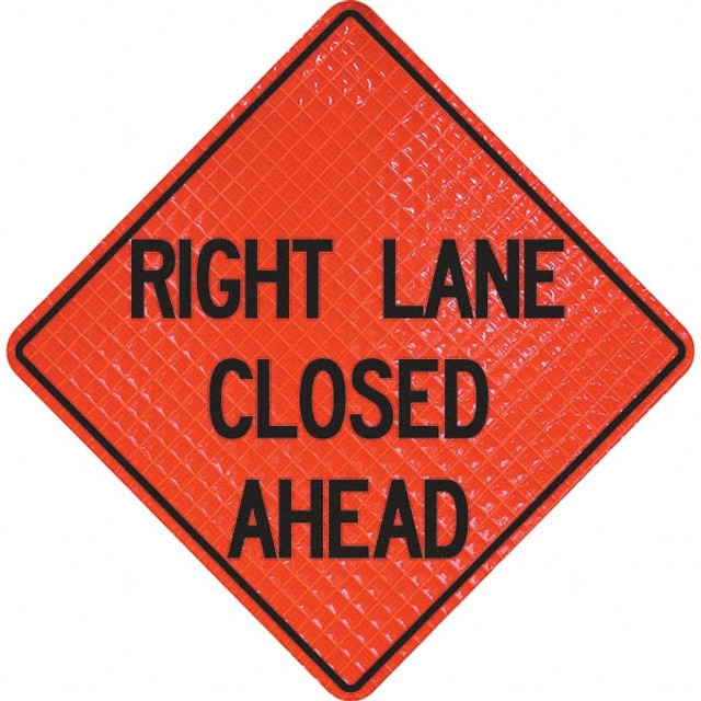 PRO-SAFE 07-800-3033-L Traffic Control Sign: Triangle, "Right Lane Closed Ahead"