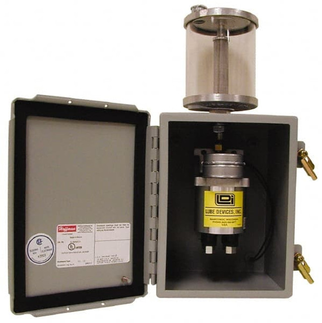 LDI Industries PMP550-06 168 Cu. Inch Reservoir Capacity, 0.16 cc Output per Cycle, 6 Outlet Box-Mounted Central Lubrication System Air-Operated Pump