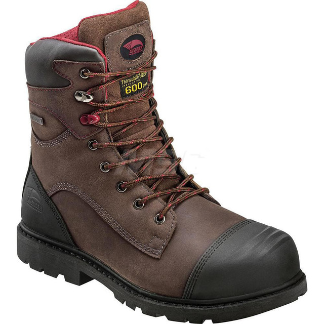 Footwear Specialities Int'l A7573-8.5W Work Boot: Size 8.5, 8" High, Leather, Carbon & Safety Toe, Safety Toe