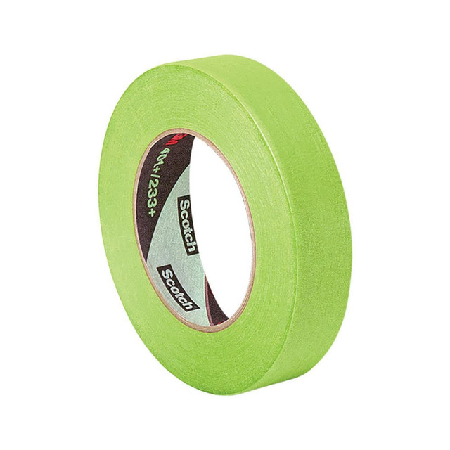 3M High Temperature Masking Tape: 4" Wide, 60 yd Long, 6.7 mil Thick, Green 888519016626