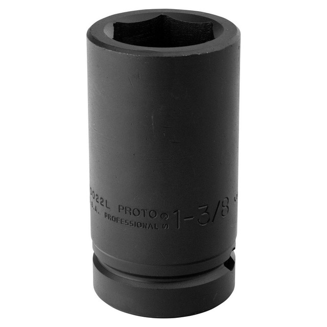 Proto J10022L Impact Socket: 1" Drive, 1-3/8" Socket, Hex Drive