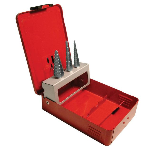 Cle-Line C20325 Drill Bit Set: Step Drill Bits, 3 Pc, 0.1875" to 0.75" Drill Bit Size, 118 °, High Speed Steel