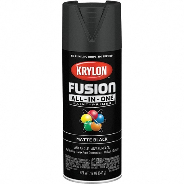 Krylon K02754007 Acrylic Enamel Spray Paint: Black, Matte, 12 oz