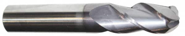 Accupro 12184474 Ball End Mill: 0.4375" Dia, 3" LOC, 3 Flute, Solid Carbide