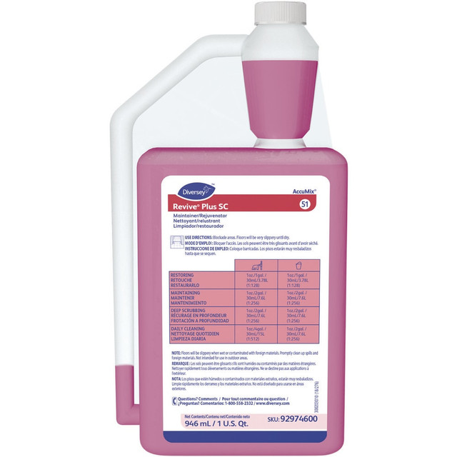 Diversey DVS92974600 Floor Cleaners, Strippers & Sealers; Product Type: Floor Maintainer/Rejuvenator ; Container Type: Bottle ; Container Size (fl. oz.): 32.00 ; Material Application: Hard Non-Porous Surfaces ; Composition: Water Based ; Solution Typ