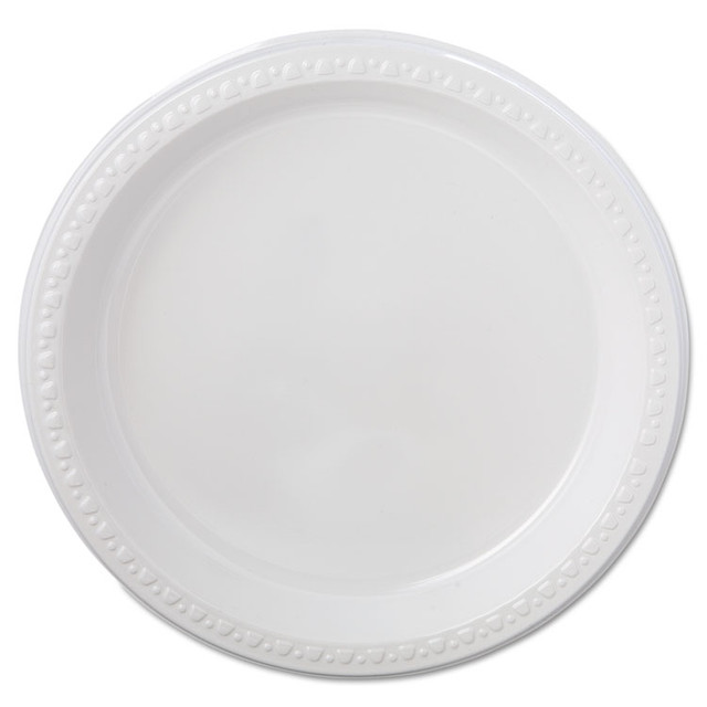 HUHTAMAKI Chinet® 81209 Heavyweight Plastic Plates, 9" dia, White, 125/Pack, 4 Packs/Carton