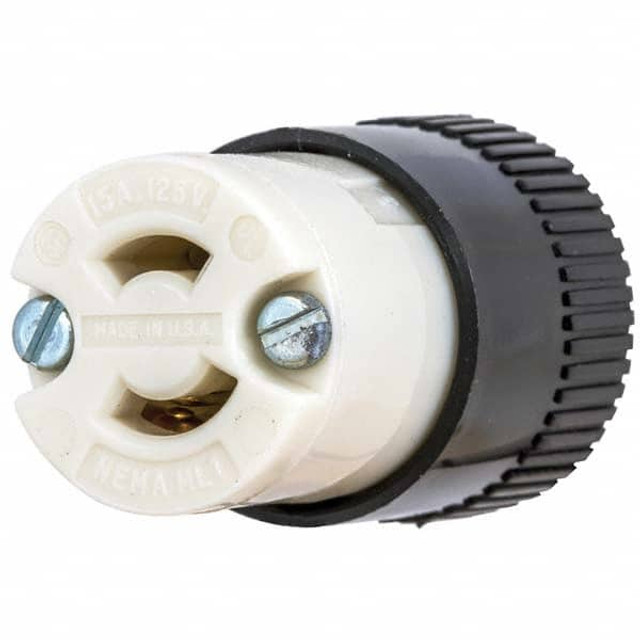 Bryant Electric 7464N Locking Inlet: Connector, Industrial, ML-1R, 125V, Black & White