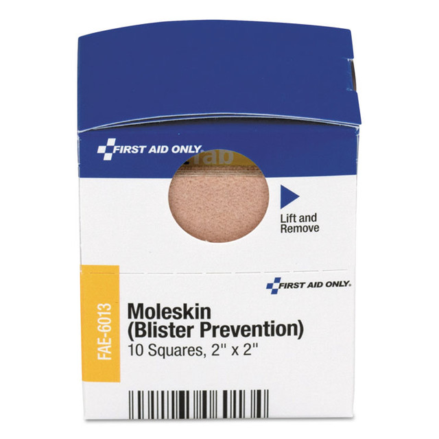 FIRST AID ONLY, INC. FAE6013 SmartCompliance Moleskin/Blister Protection, 2" Squares, 10/Box