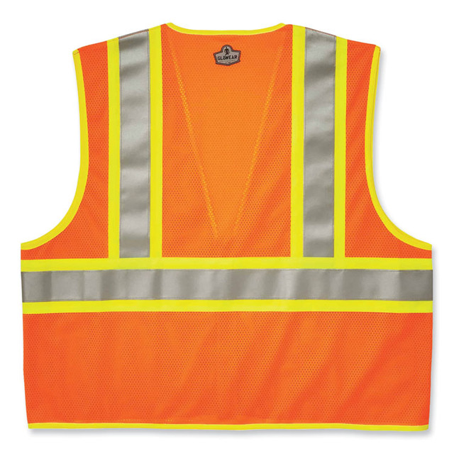 TENACIOUS HOLDINGS, INC. ergodyne® 21317 GloWear 8230Z Class 2 Two-Tone Mesh Zipper Vest, Polyester, 2X-Large/3X-Large, Orange