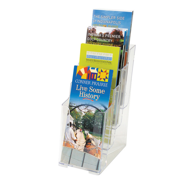 DEFLECT-O CORPORATION Deflecto 77701  Stand-Tall Countertop Leaflet Size Literature Display, 10inH x 47/8inW x 6 1/8inD, Clear