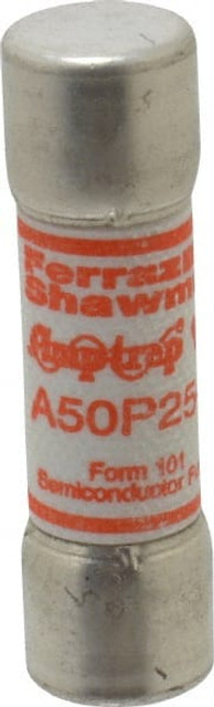 Ferraz Shawmut A50P25-1 Cylindrical Fast-Acting Fuse: 25 A, 50.8 mm OAL, 14.2 mm Dia