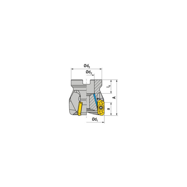 Ceratizit 50716080 Indexable Square-Shoulder Face Mill:  AHSC.80.R.05-19,  27.0000" Arbor Hole Dia,