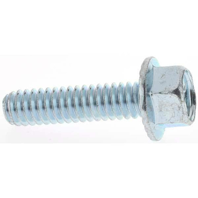 Value Collection KP60860 Serrated Flange Bolt: 1/4-20 UNC, 1" Length Under Head, Fully Threaded