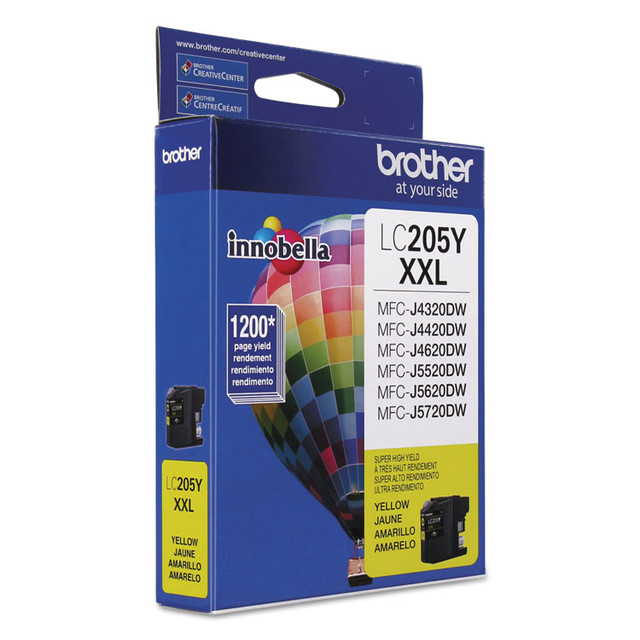 BROTHER INTL. CORP. LC205Y LC205Y Innobella Super High-Yield Ink, 1,200 Page-Yield, Yellow