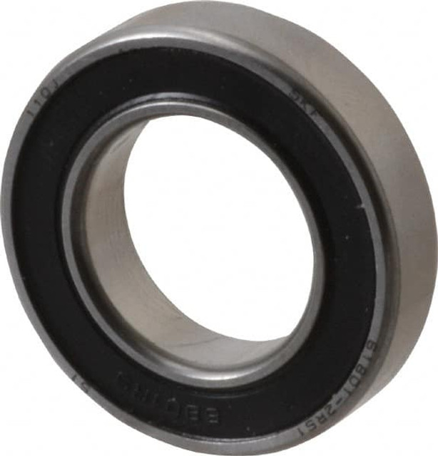 SKF 61801-2RS1 Thin Section Ball Bearing: 12 mm Bore Dia, 21 mm OD, 5 mm OAW, Double Seal