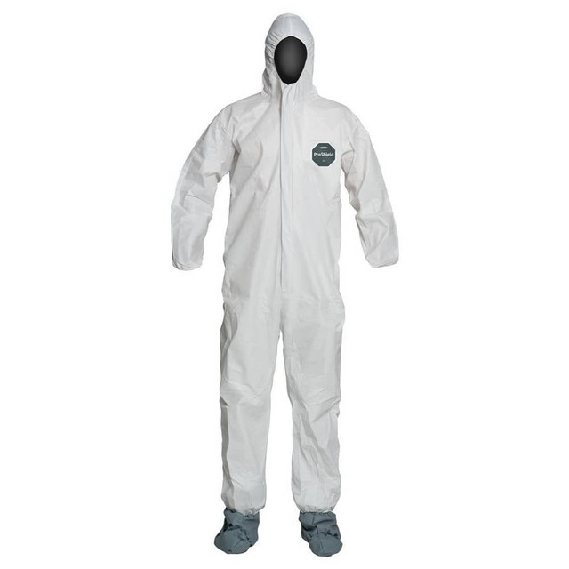 Dupont NB122SWHXL00250 Disposable Coveralls: Size X-Large, 1.5 oz, SMS, Zipper Closure