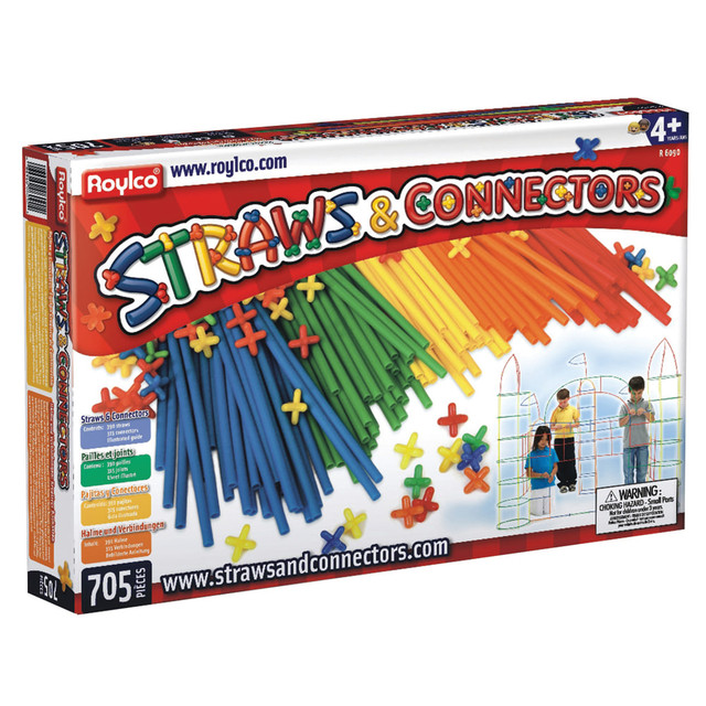 ROYLCO INC. R-6090 Roylco Straws & Connectors, Assorted Colors, 705 Pieces