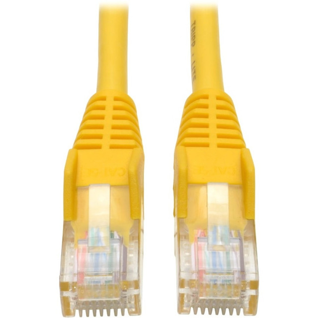 High-speed performance. With a tested frequency of up to 350 MHz, this Ethernet cable supports fast data transfer rates, making it suitable for high-speed network applications and Power over Ethernet (PoE) installations.  Enhanced connectivity. The Eaton Tripp Lite Series Cat5e 350 MHz Snagless Molded (UTP) Ethernet Cable ensures a reliable connection with its high-quality PVC jacket and snagless design, making it durable for long-term use.  Universal compatibility. Designed to meet ETL, ISO/IEC 11801, and RoHS standards, this patch cable is compatible with PCs and seamlessly integrates into any network environment, ensuring a wide range of device connections.