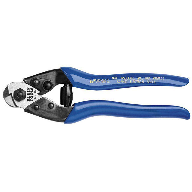 Klein Tools 63016 Cable Cutter: 0.16, 0.19 & 0.25" Capacity, Plastic Handle, 7-1/2" OAL