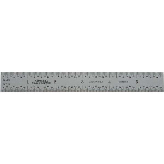 PEC Tools 262-006 Steel Rule: 6" OAL, English & Metric Graduation, Rigid, 3/4" OAW