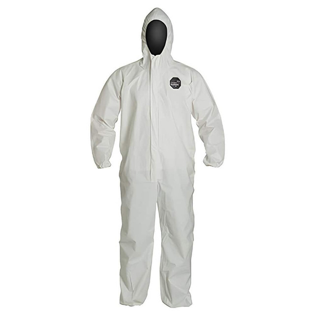 Dupont NG127SWH3X0025N Disposable Coveralls: Size 3X-Large, Film Laminate, Zipper Closure