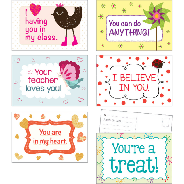 SCHOLASTIC INC 810512 Scholastic Teachers Friend Postcards, 6in x 4in, Valentines Day, Kindergarten - Grade 5, Pack Of 36