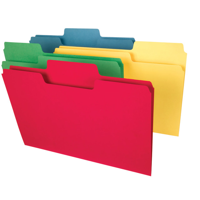 SMEAD MFG CO 15410 Smead SuperTab Heavyweight File Folders, Legal Size, Assorted Colors, Box Of 50