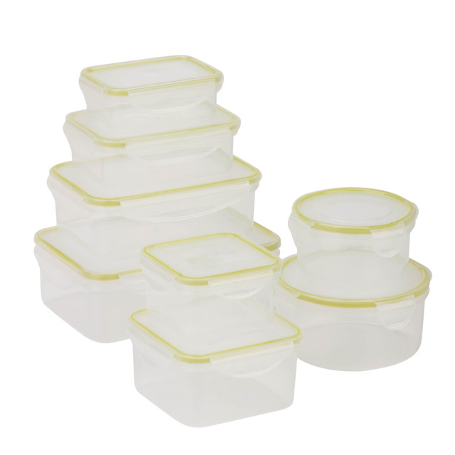 HONEY-CAN-DO INTERNATIONAL, LLC KCH-03828 Honey-Can-Do 16-Piece Locking Food Container Set, 0.3 - 1.6 Qt, Clear