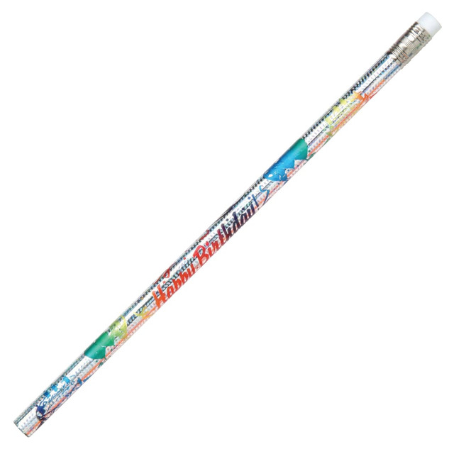 J.R. Moon Pencil Co. JRM7500B-12  Pencils, 2.11 mm, #2 HB Lead, Happy Birthday From Your Teacher, Multicolor, Pack Of 144