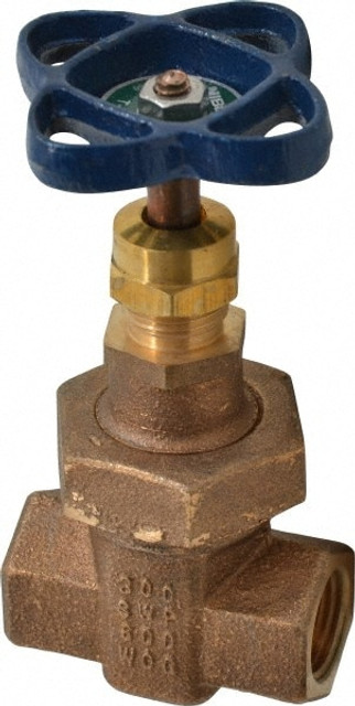 NIBCO NL2I006 Gate Valve: Non-Rising Stem, 1/2" Pipe, Threaded, Bronze