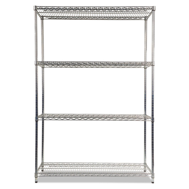 ALERA SW504818SR NSF Certified Industrial Four-Shelf Wire Shelving Kit, 48w x 18d x 72h, Silver