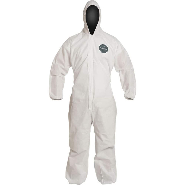 Dupont PB127SWH2X00250 Disposable Coveralls: Size 2X-Large, Film Laminate, Zipper Closure