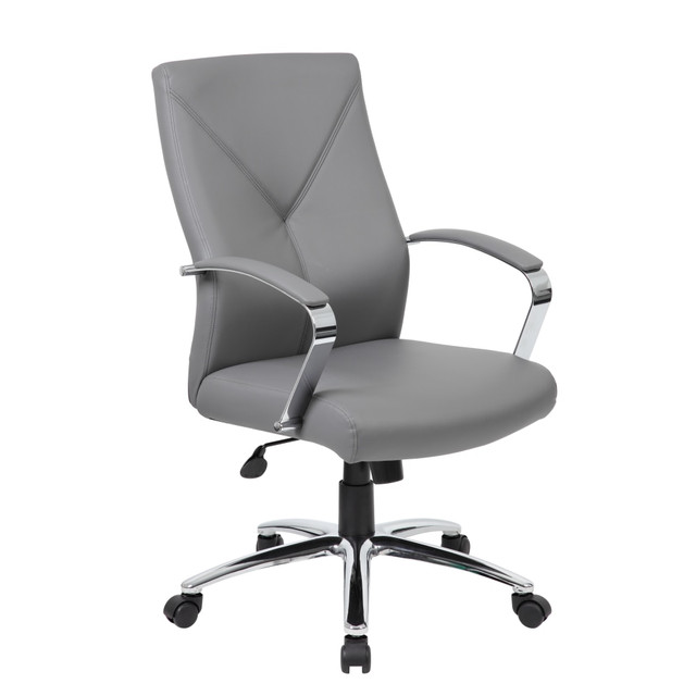 NORSTAR OFFICE PRODUCTS INC. B10101-GY Boss Office Products Ergonomic High-Back Chair, Gray/Chrome/Gray NORSTAR OFFICE PRODUCTS INC. B10101-GY Boss Office Products Ergonomic High-Back Chair, Gray/Chrome/Gray