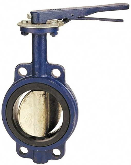 NIBCO NLJ160H Manual Wafer Butterfly Valve: 4" Pipe, Lever Handle