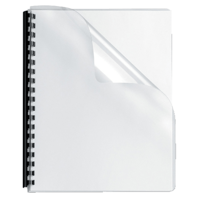 FELLOWES INC. 52311 Fellowes Clear Presentation Binding Covers with Round Corners, Oversized 8 3/4in x 11 1/4in, PVC 8mil, Pack Of 100