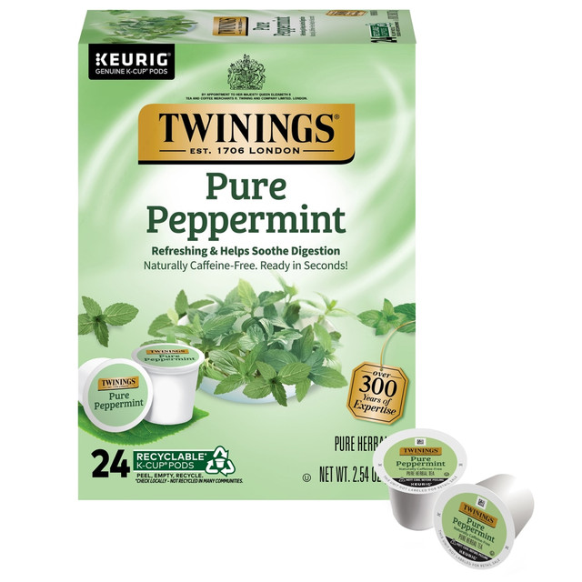 M BLOCK & SONS 08760 Twinings Pure Peppermint Tea, Keurig K-Cup Pods, 24/Box M BLOCK & SONS 08760 Twinings Pure Peppermint Tea, Keurig K-Cup Pods, 24/Box