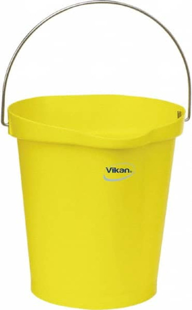 Vikan 56866 3 Gal, Polypropylene Round Yellow Single Pail with Pour Spout