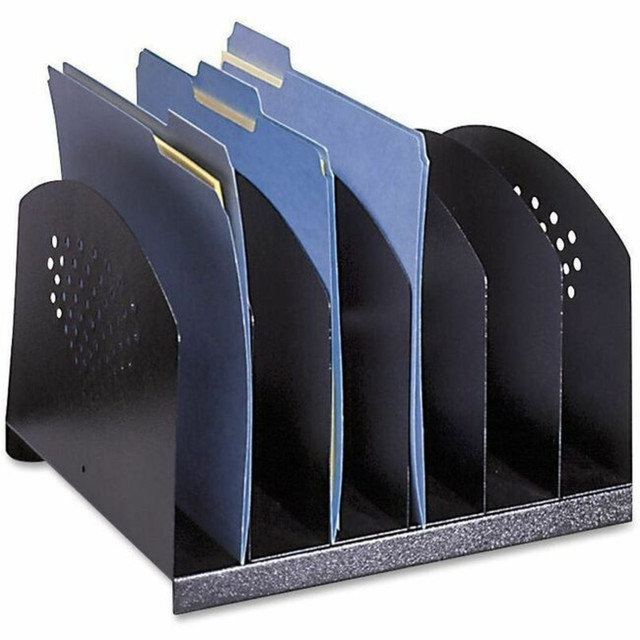 SAFCO PRODUCTS CO 3155BL Safco Steel Desk Racks - 6 Compartment(s) - Compartment Size : 2in - 8in Height x 12.12in Width x 11.12in Depth - Desktop - Powder Coated - Black - Steel - 1 Each