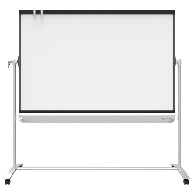 ACCO BRANDS USA, LLC ECM64P2 Quartet Prestige 2 Magnetic Dry-Erase Whiteboard With Mobile Easel, 72in x 48in, Plastic Frame With Graphite Finish