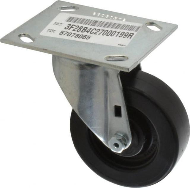 E.R. Wagner 3F28B4C27000199 Swivel Top Plate Caster: Polypropylene, 4" Wheel Dia, 1-3/8" Wheel Width, 375 lb Capacity, 5-3/8" OAH