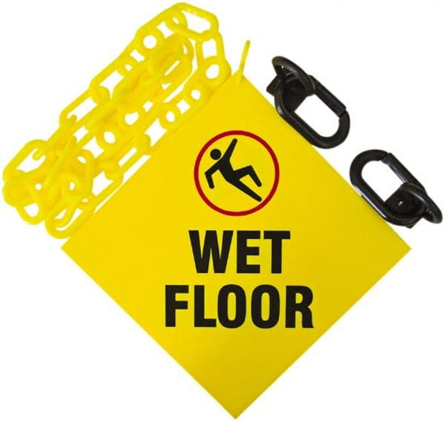 PRO-SAFE PS-7406WF 6' Long x 2" Wide Plastic Wet Floor Sign Kit