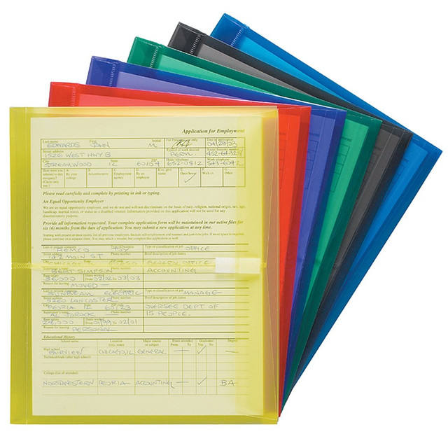SMEAD MFG CO 89669 Smead Poly Envelopes, Letter Size, Side Opening, Assorted Colors, Pack Of 6