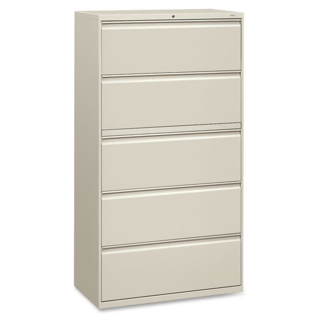 HNI CORPORATION HON 885LQ  36inW x 19-1/4inD Lateral 5-Drawer File Cabinet With Lock, Light Gray