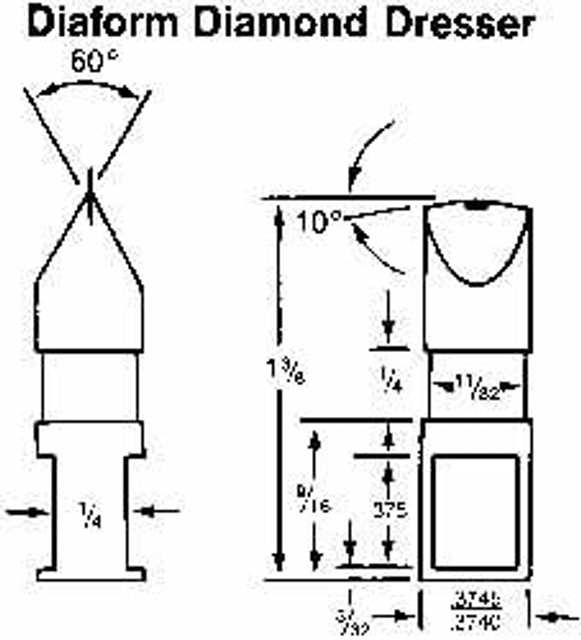 Tru-Maxx SC3546025 Diamond Dresser: 1/3 Carat, 1/4" Shank Dia, Diaform Point