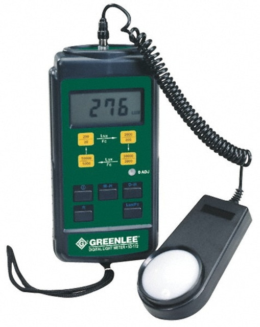 Greenlee 93-172 Light Meters; Compatible Lighting: Fluorescent; Halogen; High Pressure Sodium; Incandescent; Metal Halide