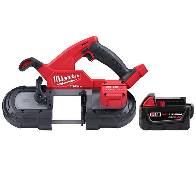 Milwaukee Tool 9624475/4431427 Cordless Portable Bandsaws; Voltage: 18.00 ; Maximum Depth of Cut (Decimal Inch): 3-1/4 ; Low Speed (SFPM): 0 ; Cutting Capacity - Round: 3-1/4 in ; Cutting Capacity - Rectangular: 3-1/4 in ; Number Of Speeds: Variable